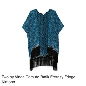 NWOT Large Vince Camuto sheer kimono with fringe